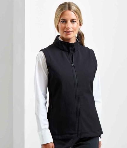 Premier Ladies Windchecker? Recycled Printable Soft Shell Gilet - BLK - XS